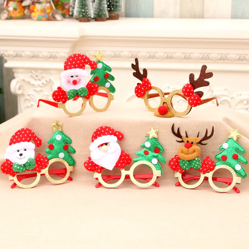 

Cartoon Antlers Santa Claus Snowman Bear Christmas Eyeglasses Children Xmas Festival Party Decor Dress Up Creative Toys Gifts
