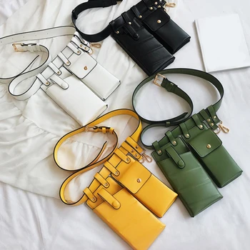 

Fanny Pack Women's Bag Unisex Tactical Waist Bag For Belt PU Leather Men Purse Multifunction Bag Male Phone Pouch