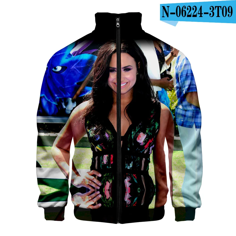 Demi Lovato толстовка на молнии повседневные толстовки Модные крутые Highstreet осенне-весенняя одежда Толстовка для женщин - Цвет: F