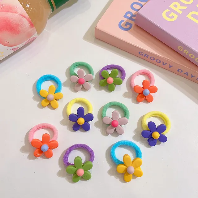 100Psc/Set Lovely Colorful Hair Bands For Girls Nylon Hair Ties Kids Candy Color Elastic Rubber Band Scrunchie Hair Accessories 10pcs-30