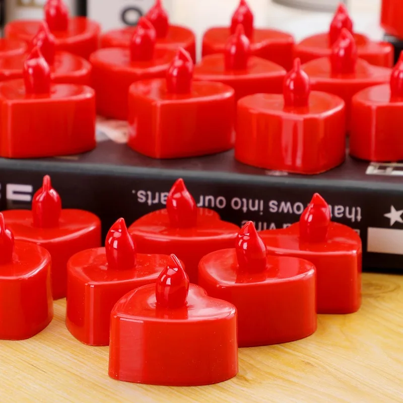 Высококачественные свечи в форме сердца маленькие прочные светодиодные лампы