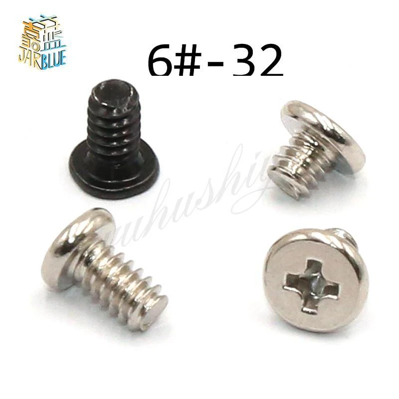 50X Black or Silver UNC Flat head hard disk screw CM6 32*3.5/5/6 case