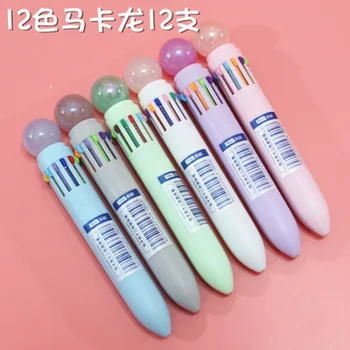 

12-color Macarons ballpoint pens mukti-color pens 12pcs/lot