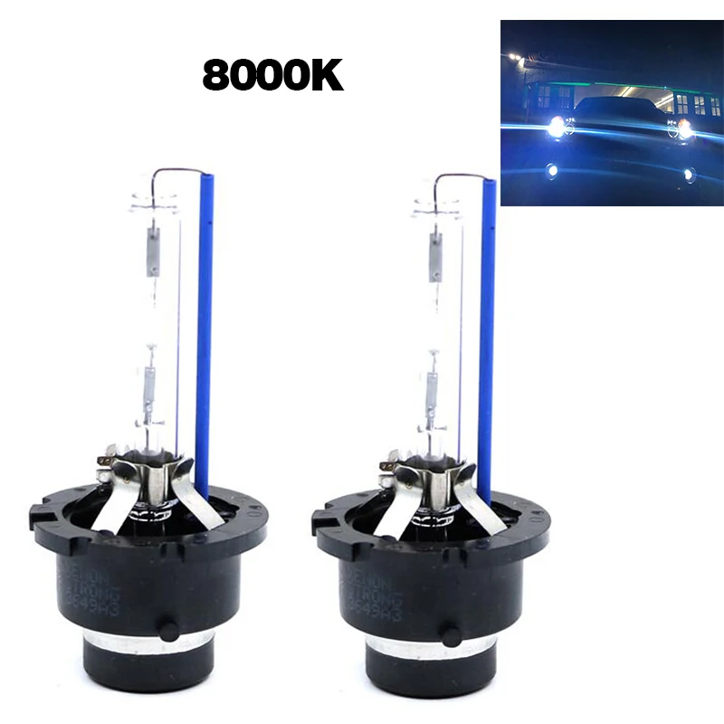2 шт D2S D2C D2R HID Автомобильная фара 4300K 6000K 8000K 12V Автомобильная противотуманная фара 12V HID комплект замена галогенных ламп - Испускаемый цвет: 8000K