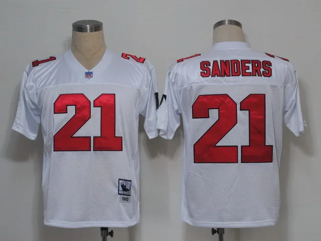 Розовый Stitiched, Atlanta, Deion Sanders, brett favre, Vick, Throwback для мужчин Джерси - Цвет: Розовый