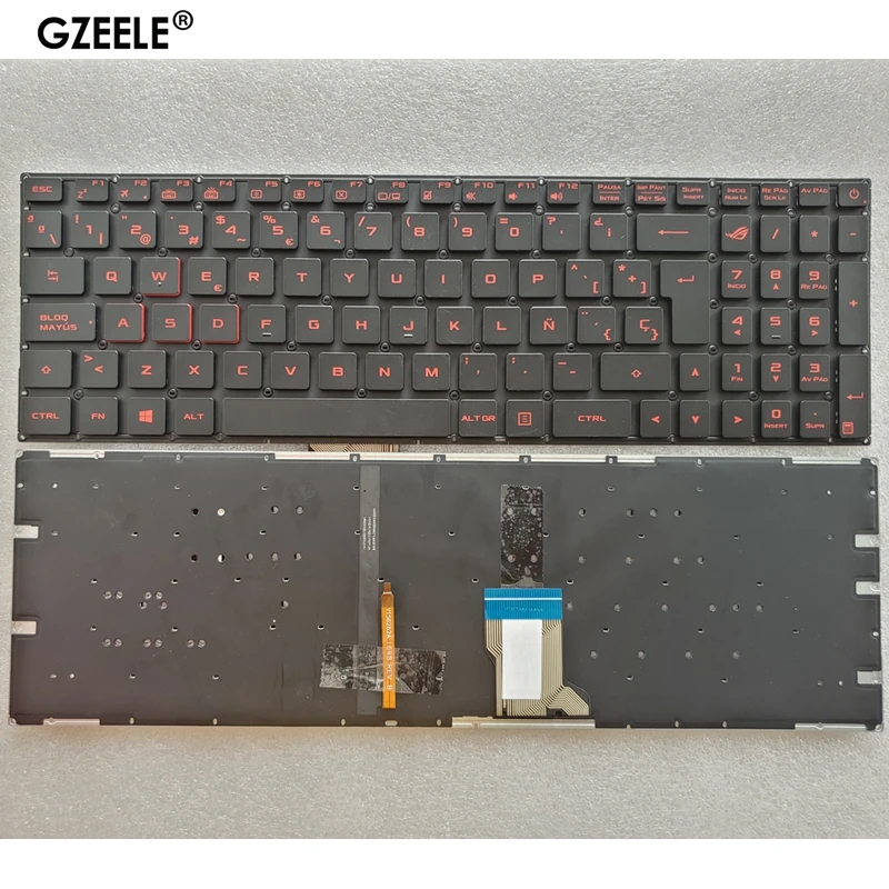 Teclado Retroiluminado Portátil para Asus Asus Gl502vm Fx502 Fzx60 Gl702 Fx502 Gl702vm Gl702vs sp la