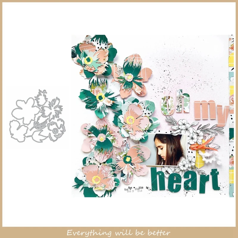 

Flower Petal Leaves Frame Metal Cutting Dies Die Cut DIY Handicraft Decorate Cards Embossing Paper Album Photos New Template Hot