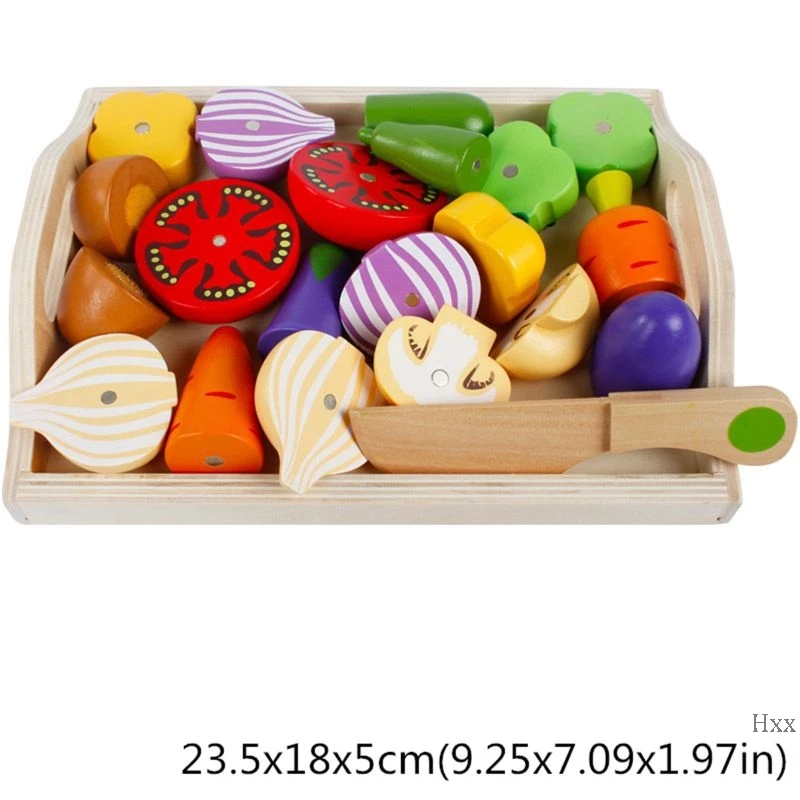 New Wooden Classic Game Simulation Kitchen Series Toys Cutting Fruit Vegetable Set Toys Montessori Early Education Gifts - Цвет: 6