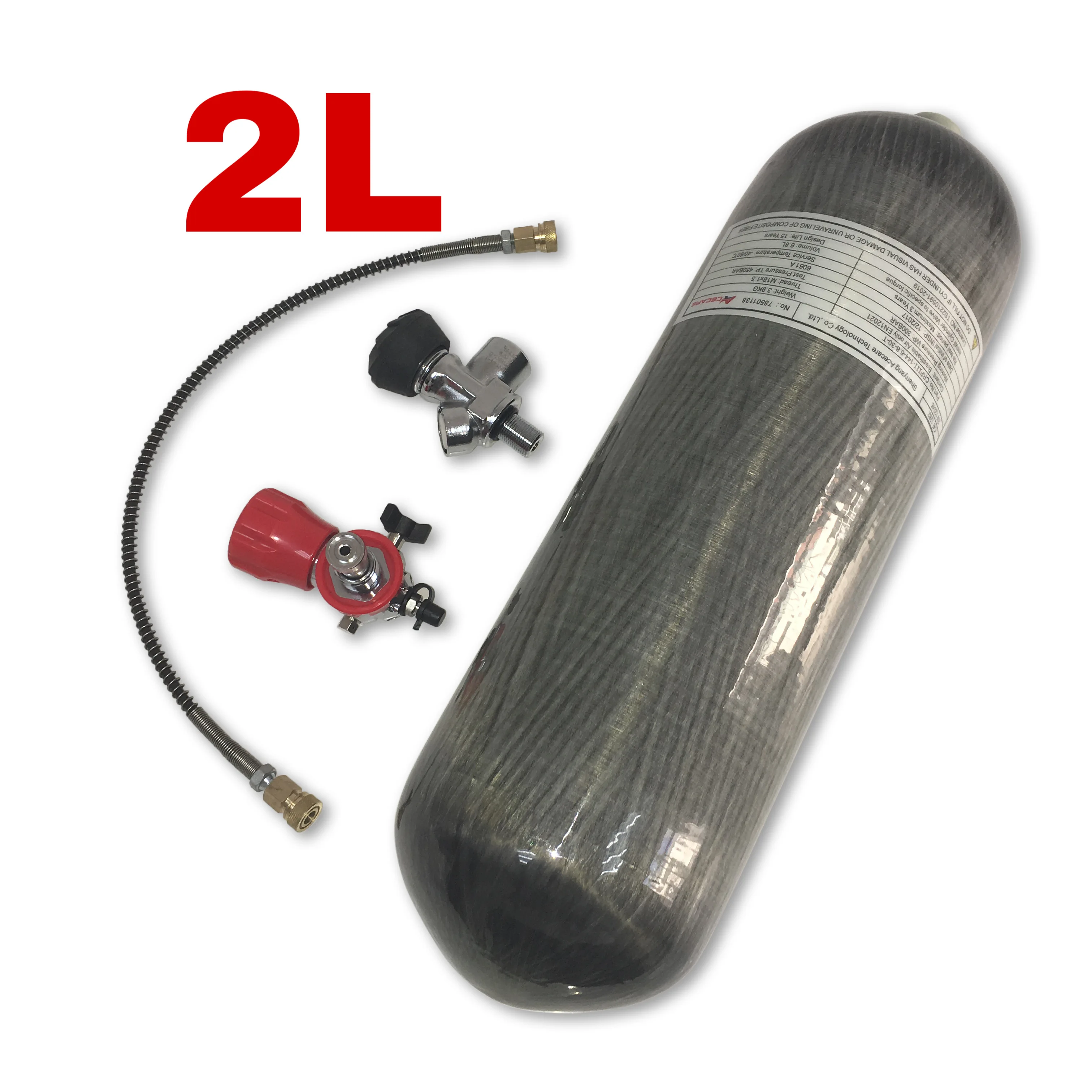 Acecare Pcp бак 2L/3L/6.8L CE углеродное волокно цилиндр акваланг Воздушный бак 4500psi воздушная винтовка ВВС Кондор Pcp клапан АЗС - Цвет: 2L