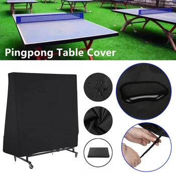 

160x85x160cm 300D Waterproof Ping Pong Table Cover Tennis Cover Protect Outdoor Indoor Anti-UV Dustproof Pingpong Black Cover