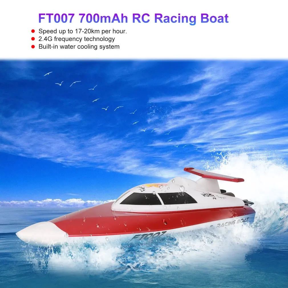 Feilun FT007 2,4 г 4CH водяное охлаждение RC гоночная лодка 20 км/ч супер скоростная лодка на радиоуправлении Игрушка лодки с дистанционным управлением