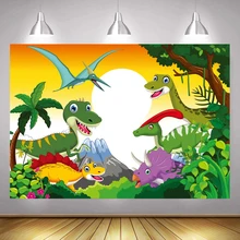 

Animal Safari Dinosaur Photo Backdrop Jurassic Happy Birthday Party Photocall Boys Decoration Photography Backgrounds Banner