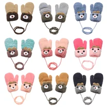 2021 novo quente bonito dos desenhos animados meninos meninas luvas inverno grosso quente malha luvas para recém nascidos crianças 0 3y presente