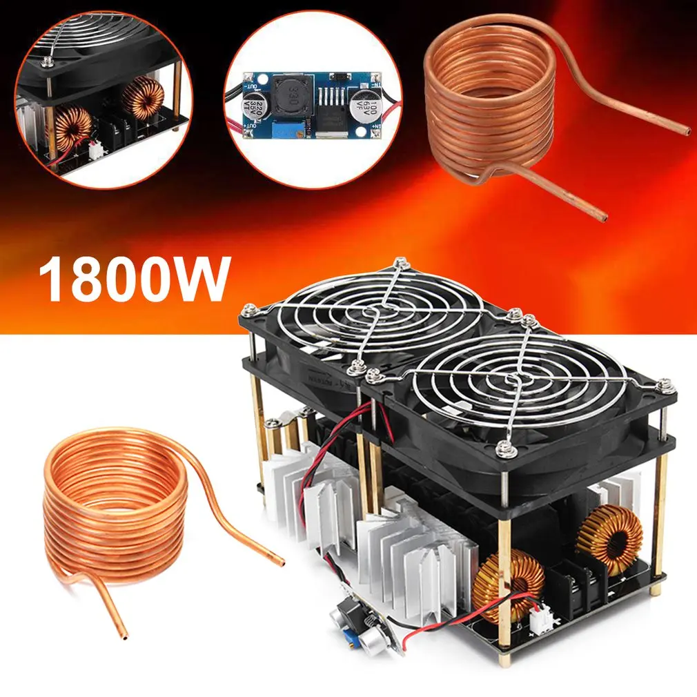  1800W/2500W ZVS Induction Heater Induction Heating Machine PCB Board Module Flyback Driver Heater C