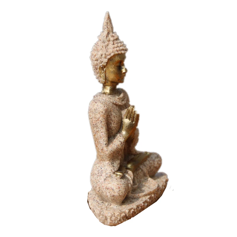 16 стиль статуя Будды природный песчаник таиландский Будда скульптура Индус фэншуй миниатюрный домашний декор Статуэтка Медитация