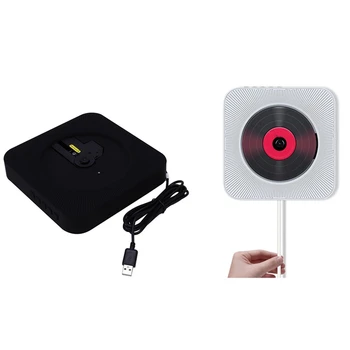 

Kustron 2 Set Wall Mounted Cd Player Black Portable Home o Speaker Player-Eu Plug & Us Plug