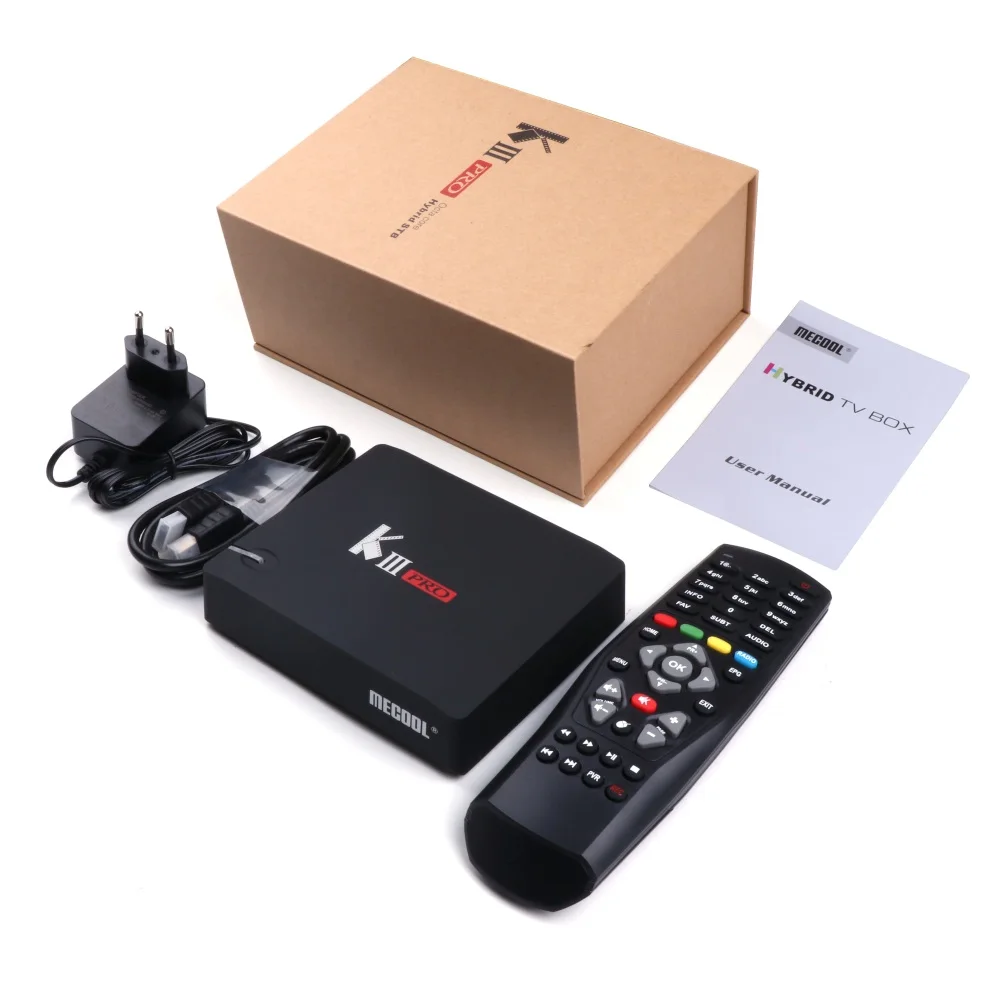 KIII PRO DVB-S2 DVB-T2 DVB-C декодер Кода Android 7,1 ТВ коробка 3 Гб оперативной памяти, 16 Гб встроенной памяти, K3 Pro Amlogic S912 Octa Core 64bit 4K комбинированный набор компьютерной приставки к телевизору