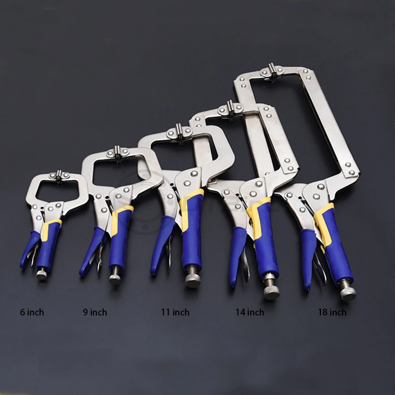 1PCS Sleeve handle Сталь C Тип зажим тиски Блокировка ручки плоскогубцы многофункциональные деревообрабатывающие зажимы " 9" 1" 14" 1" дюймов зажим для лица ручные инструменты - Цвет: 1PCS Sleeve handle