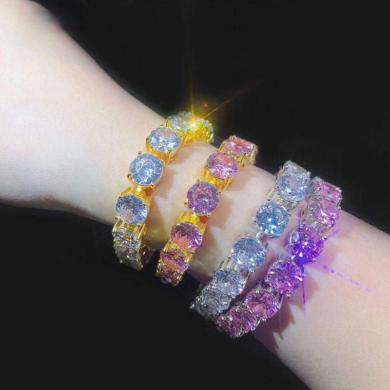 Tennis Chain Bracelet Multicolor Shiny Zircon Bracelet Elegant Trendy Women's Wedding Accessories Jewelry Anniversary Gift