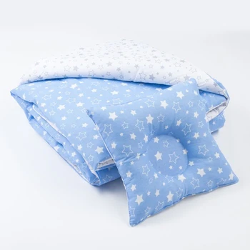 

Set in the crib (Blanket for children, curly pillow) Gray / Blue 4301179