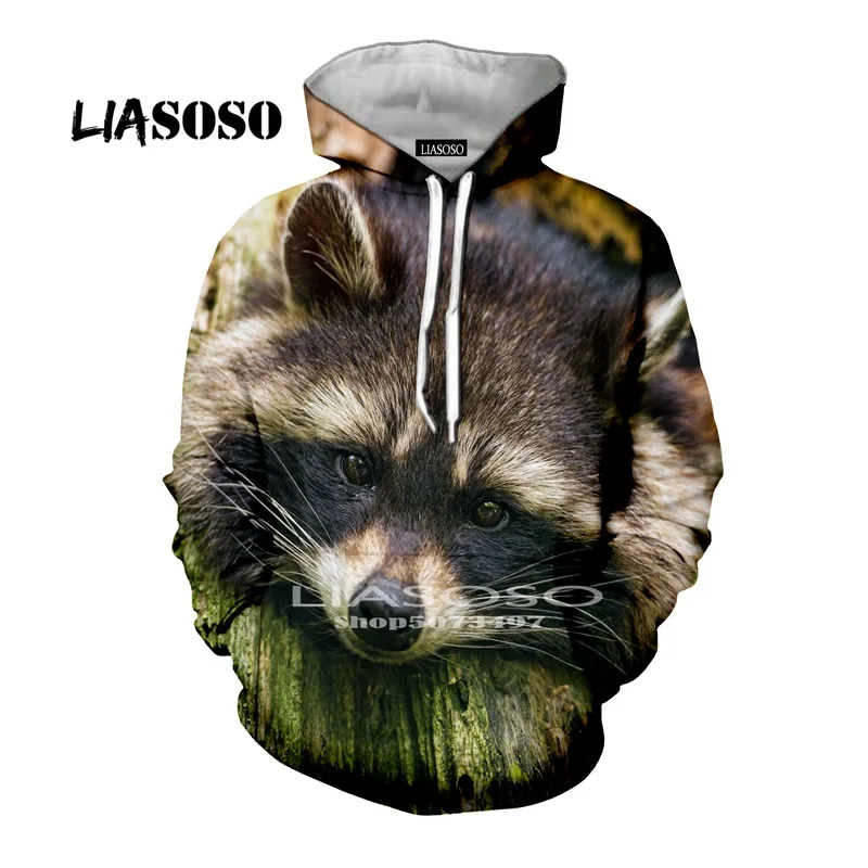 Liasoso, новая мода, для мужчин и женщин, 3D принт, животное, худи с енотом, пуловер, мультфильм, толстовка, толстовка, повседневная куртка на молнии, забавное пальто - Цвет: 8