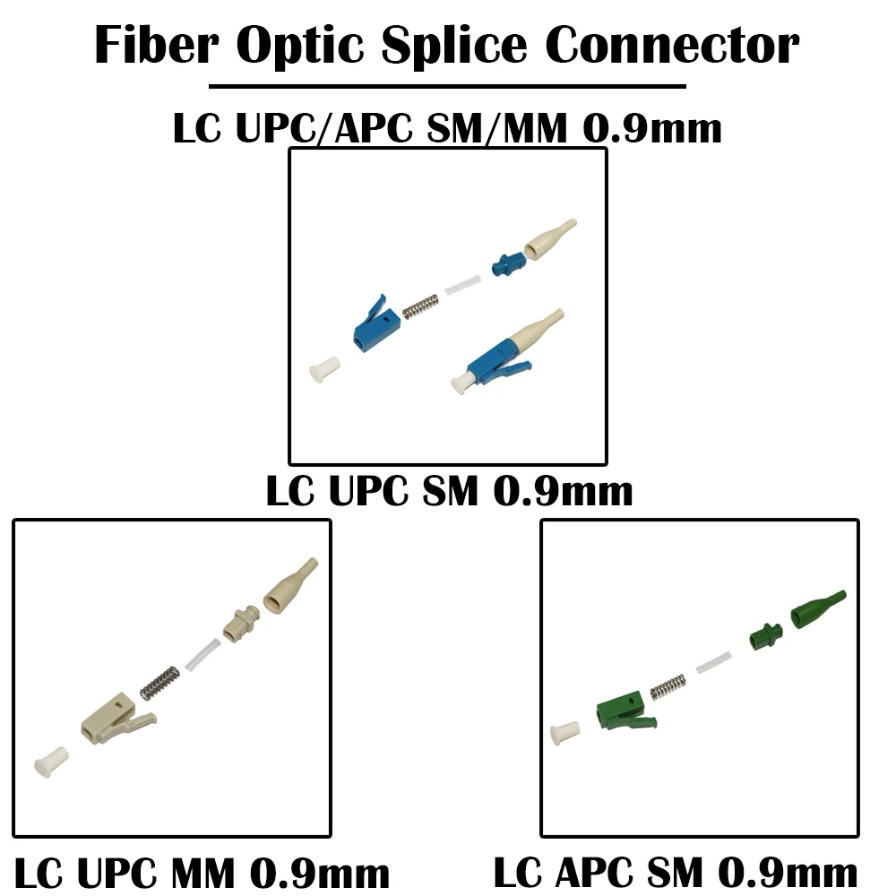 100 шт./лот LC UPC/APC SM одномодовый мм многомодовый оптический соединитель FTTH 0 9 без