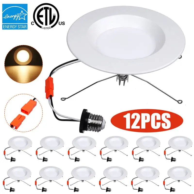

Dimmable 15W Round LED Panel Light LED Downlight 5/6inch E26 Ultra-thin Recessed White/Warm White forhome lighting