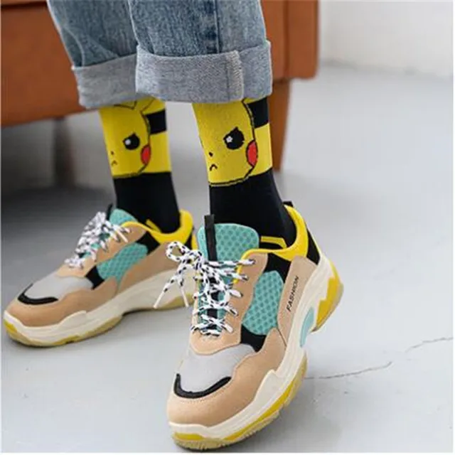 Totoro Sock No face Man Socks Anime Hayao Miyazaki Cartoon Figures Printed Korean Socken Creative Fairydust Cotton Sock 015 black