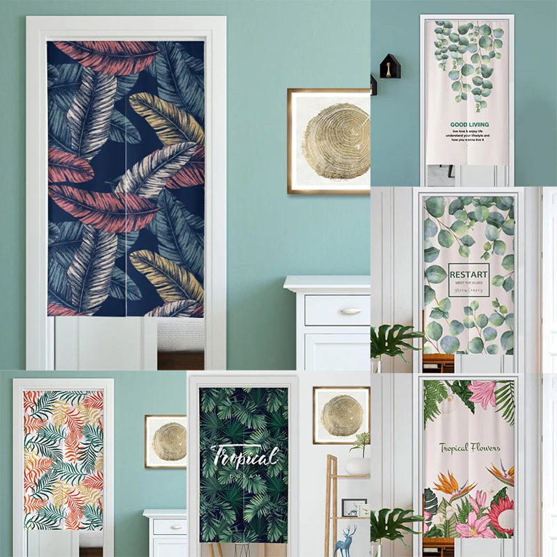 

Japanens Door Curtain Partition Curtion Kitchen Bathroom Bedroom Non Perforated Decorative Cloth Curtains Blackout Curtain