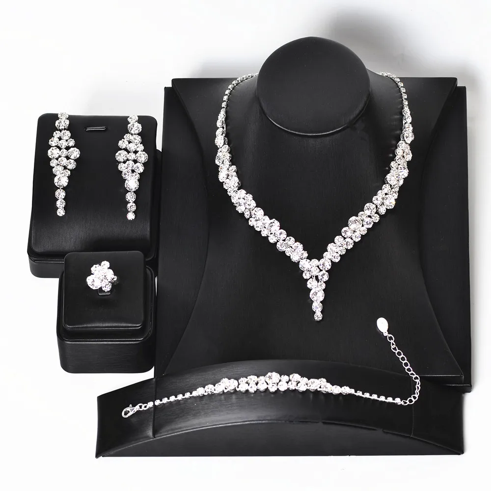 De Joyas PRISCILLA Collar, Pulsera, Pendientes De Gota Y Anillo |