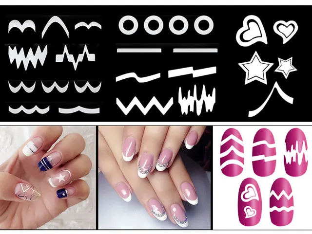 Lot 10 Packs Form Guide Stickers Tips Design Decal French Manicure Nail Art  Fringe DIY Salon New Stencil Wholesale Professional