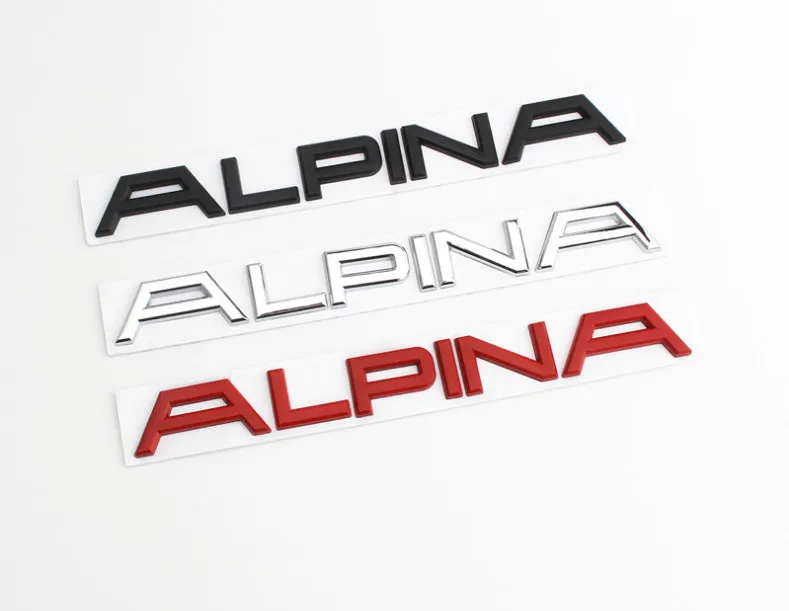 

3D Metal ALPINA Letter Trunk Rear Emblem refit Creative Car Stying Sticker for E46 E60 E90 E36 E53 E30 E34 F10 F30 1 3 5 7 M X Z