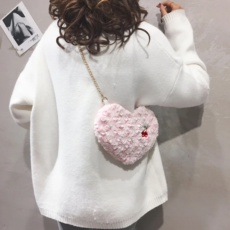 

Cute Small Bag Women's 2019 New Style Fashion Korean-style Versatile Shoulder Bag Autumn And Winter Fashion Popular Fluffy Shoul