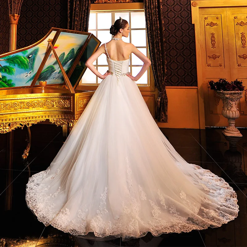 Принцесса кружева Элегантная аппликация на одном плече Vestido de novia Robe De Mariage с открытыми плечами Мать невесты платья