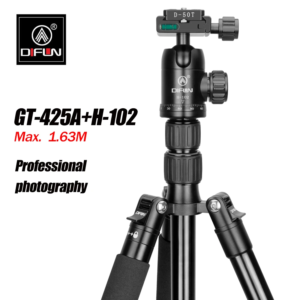 

DIFUN Mobile Phone Tripod for Camera Holder Carbon Fiber Porofessional Photography support GT-425A