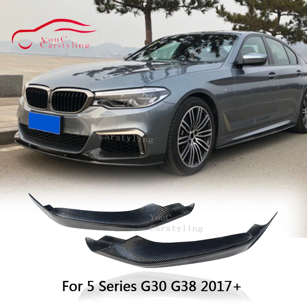 G30 углеродное волокно обшивка переднего бампера спойлер для BMW 5 серии 4 дверный