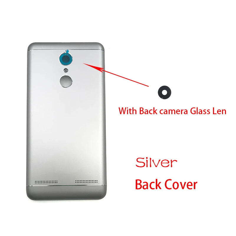 Back Cover Sliver Для lenovo K6 передняя рамка панель+ задняя крышка Замена стеклянная задняя крышка батарейного отсека чехол - Цвет: Back Cover Sliver