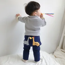 Стиль Матовый и толстый на гусеничном ходу зимние штаны-шаровары с плюшевой подкладкой детская одежда с рисунками, трусики/штаны на подгузник