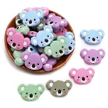 Koala – anneau de dentition en Silicone, 10 pièces/lot, pingouin Panda licorne ours éléphant Animal bébé, anneau de dentition DIY bébé sucette chaîne accessoires 