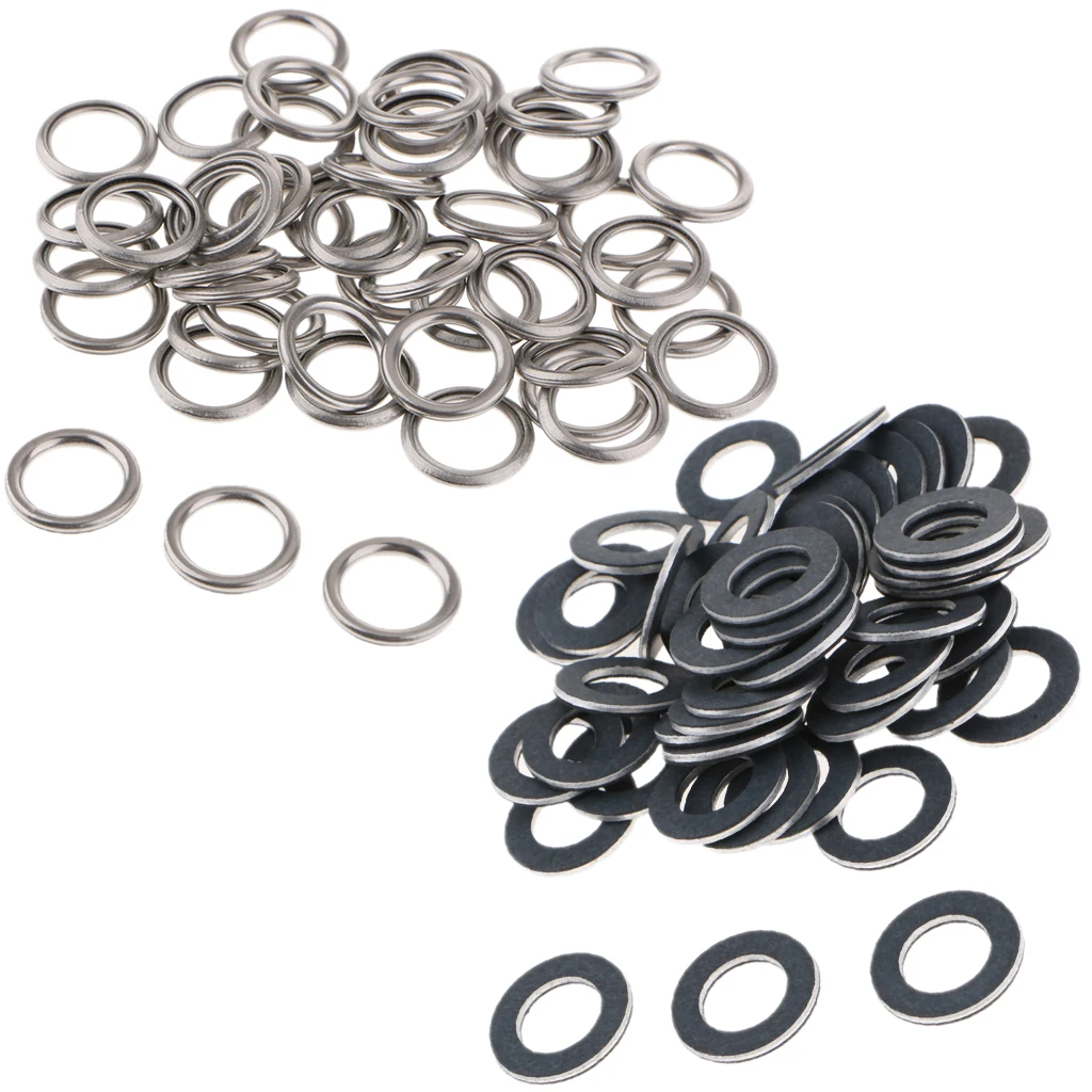 100x Oil Drain Plug Crush Washer Gaskets For Toyota 9043012031,35178-30010