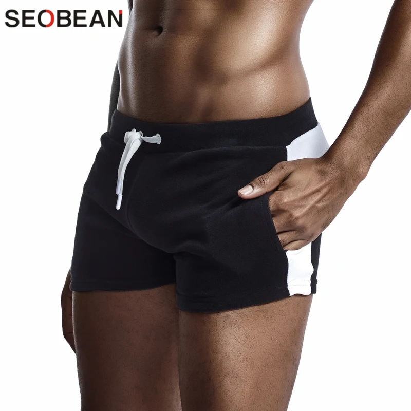 2019 New Lounge Shorts Men Pajamas Bottoms Men's Sleepwear Shorts Cotton Soft Fashion Simple Home Pants Indoor Fitness Shorts