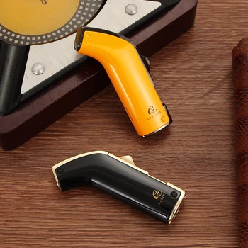 

GALINER Metal Cigar Lighter Windproof 2 Jet Blue Flame Torch Cigarette Lighters Butane Gas Lighter Cigar Punch Gift Box