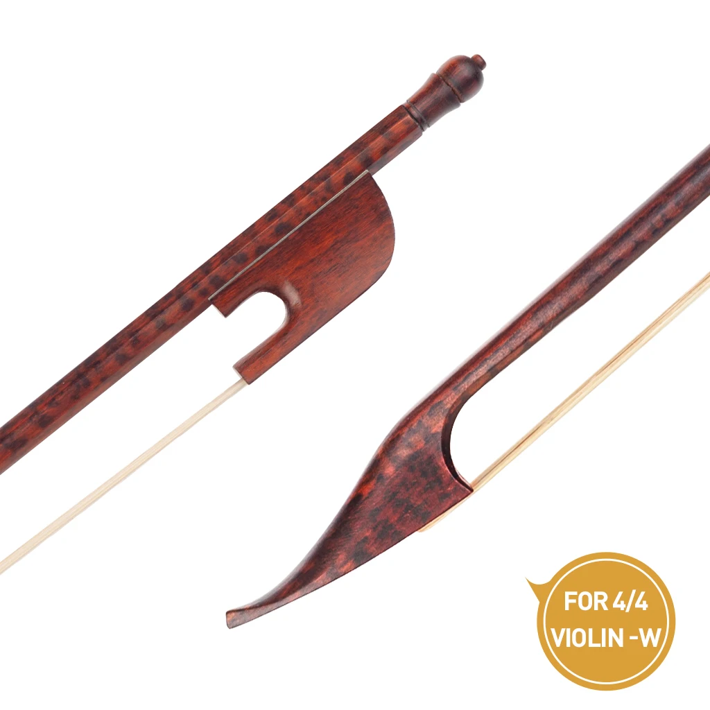 Violin Bow(W) Усовершенствованный немецкий барочный лук Snakewood круглая палочка монгольский черный/белый конский волос хорошо сбалансированная скрипка/альт/виолончель лук - Цвет: Violin Bow(W)