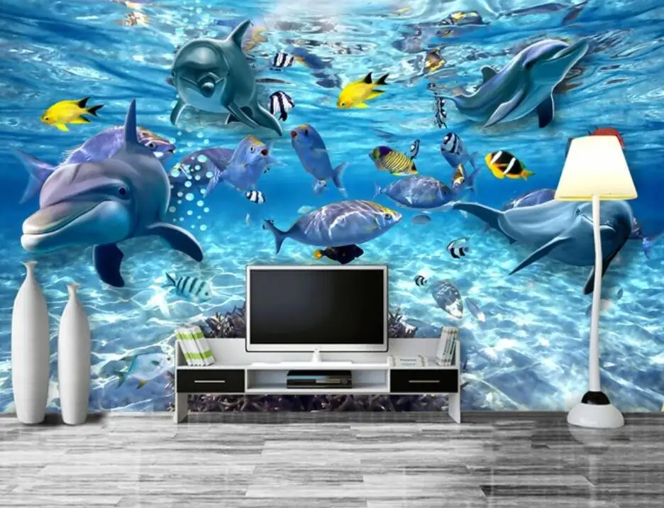 Beibehang papel де parede на заказ Большая фреска модное украшение дома подводный мир 3D ТВ фон обои