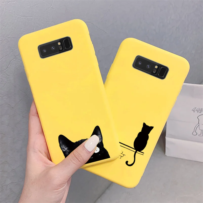 Милый желтый матовый чехол из ТПУ для Samsung Galaxy J4 J6 J8 A6 Plus A7 A8 A9 2018 J2 J3 J5 J7 Prime A5 2017 2016 S6