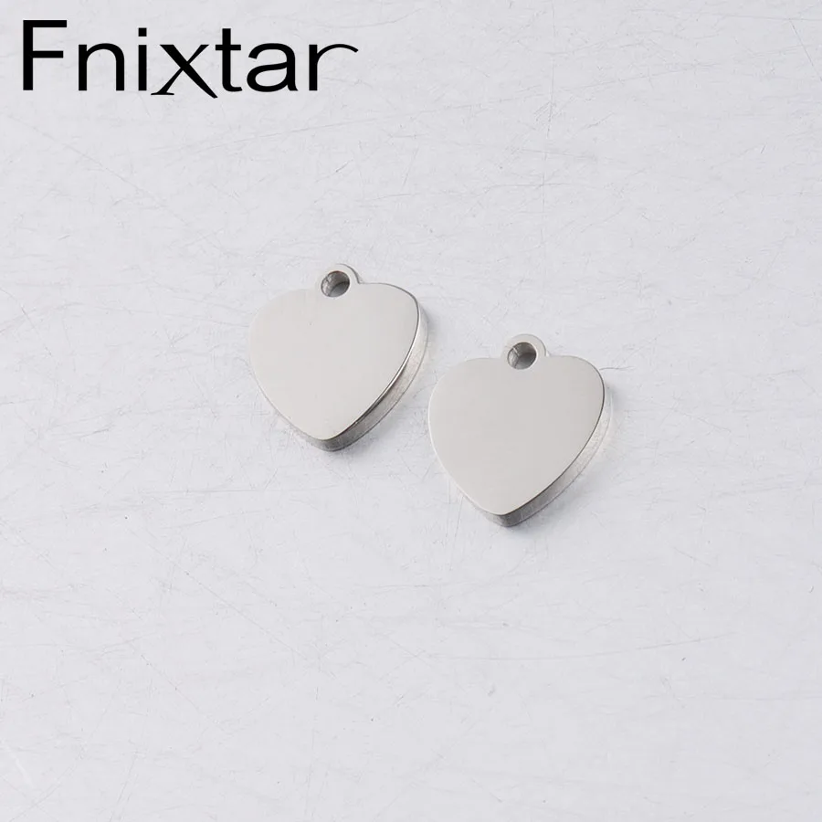 Fnixtar нержавеющая сталь Сердце зеркальные шармы польский DIY Изготовление ювелирных изделий ручной работы 10*10,75 мм 20 шт./лот