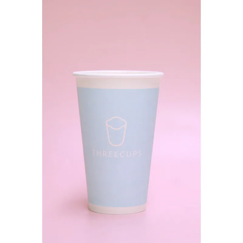 Only Blue cup 50 шт 300 мл/400 мл/500 мл одноразовая кофейная чашка милый розовый/синий толстый бумажный стаканчик вечерние молоко для чая и других напитков пакет кружки с крышками - Цвет: Only Blue cup