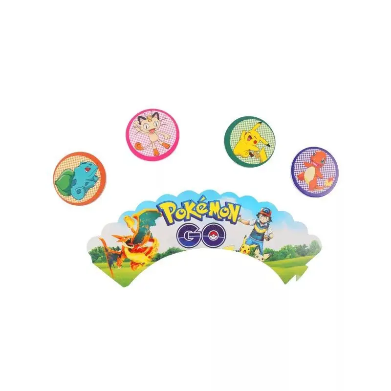 Pokemon Birthday Party Supplies Tableware Set Party Paper Plates Cup Napkins Pokemon Party Balloon Decorations Hats Flags Candle - Color: Wrapper-1set