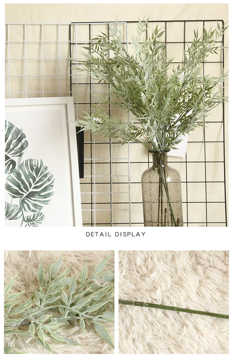 Artificial Bamboo Leaf Soft Rubber Decorative Grass Plant for Home Decoration Wedding Plant Wall