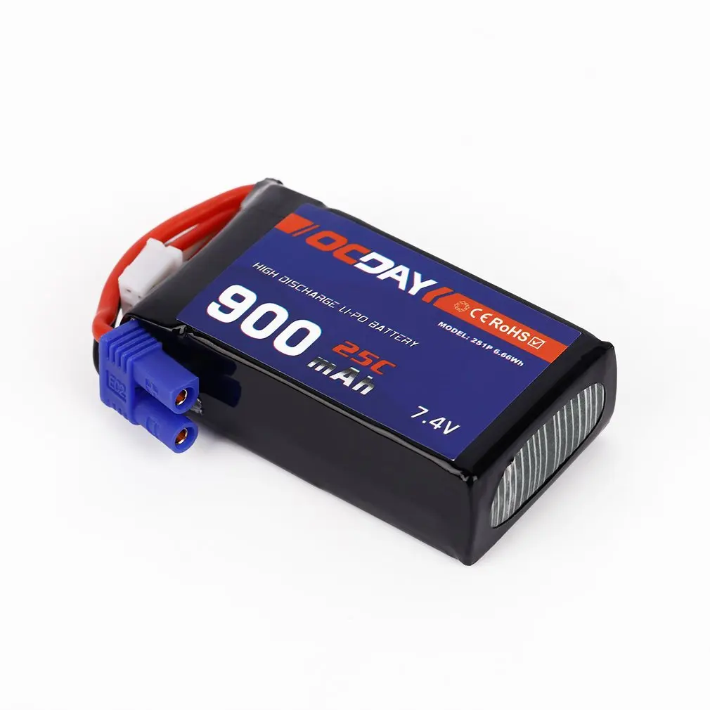 7.4V 900MAH OCDAY 3,7 V 380 мА/ч, 25C 1S1P 1.4WH Батарея& Зарядное устройство для Hubsan H107C H107D - Цвет: 7.4V 900MAH